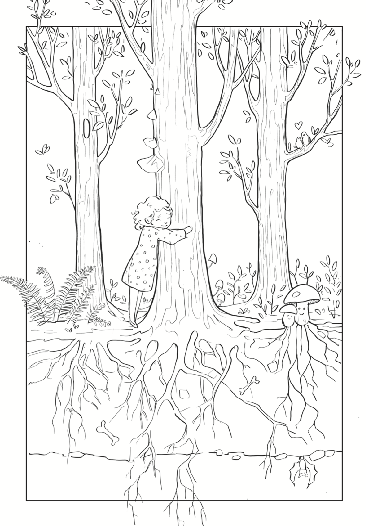 "Drzewa" - Kolorowanka "Grządki Merry"